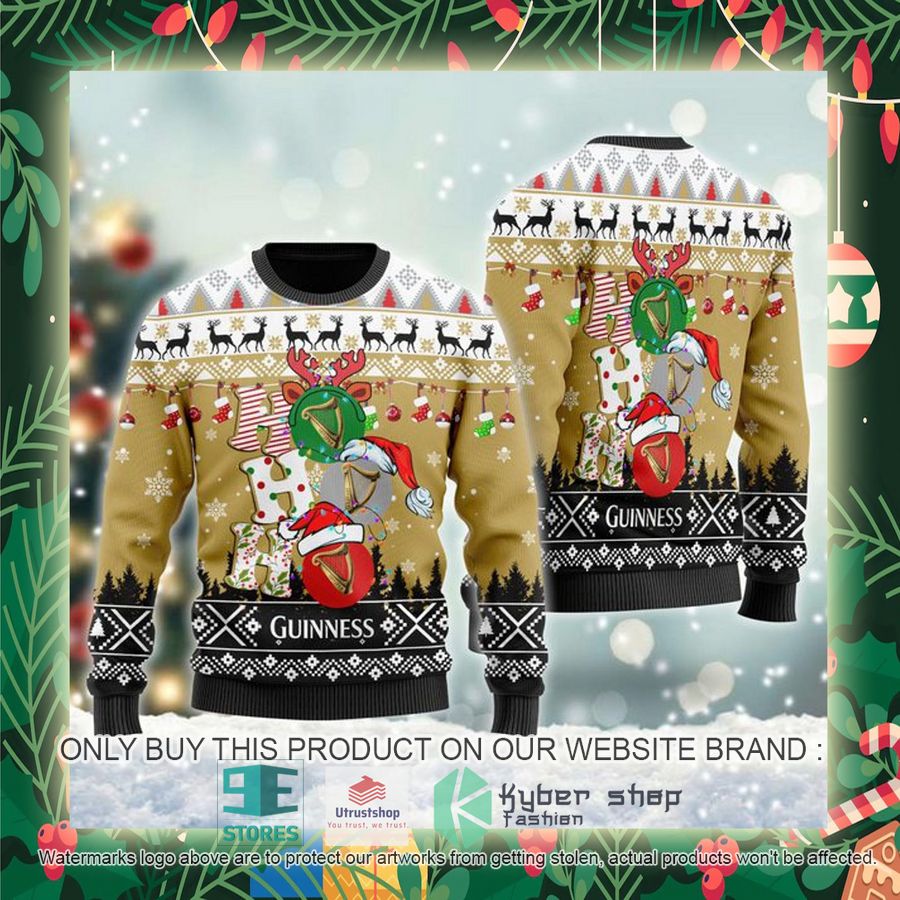 guinness beer ho ho ho ugly christmas sweater 2 48229