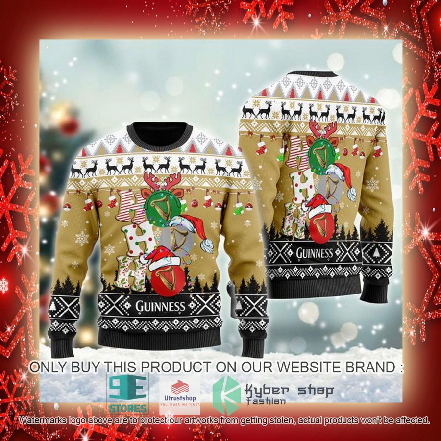 NEW Guinness Beer Ho Ho Ho Christmas Ugly Sweater 3 guinness beer ho ho ho ugly christmas sweater 3 36668