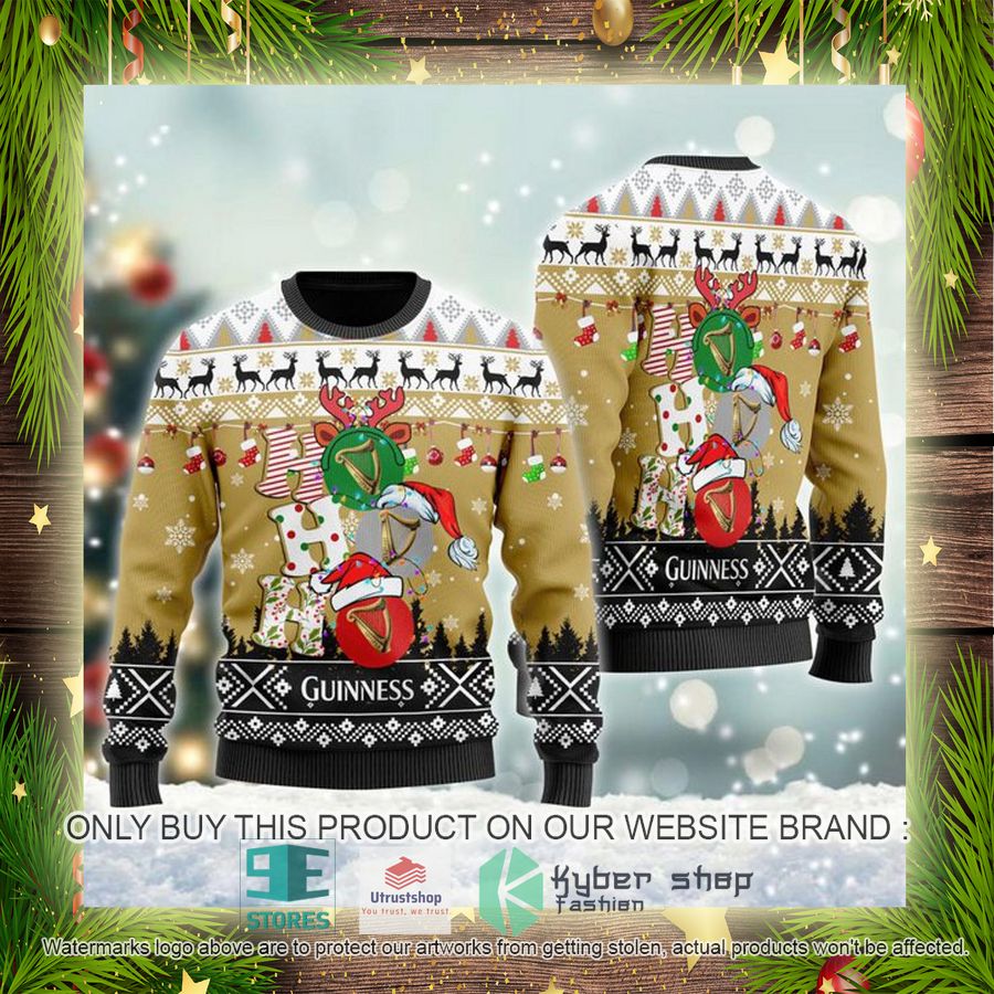 NEW Guinness Beer Ho Ho Ho Christmas Ugly Sweater 4 guinness beer ho ho ho ugly christmas sweater 4 66620