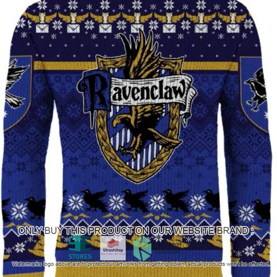 harry potter ravenclaw crest blue ugly christmas sweater 1 31522