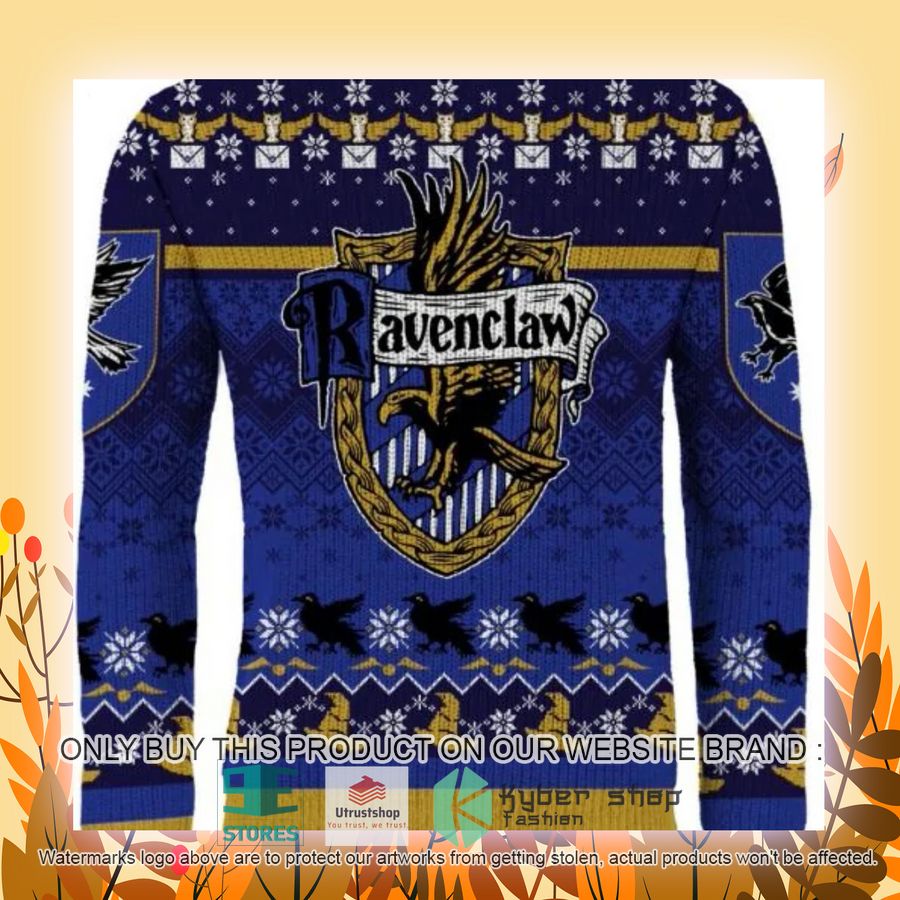 NEW Harry Potter Ravenclaw Crest Blue Ugly Sweater 7 harry potter ravenclaw crest blue ugly christmas sweater 7 10747