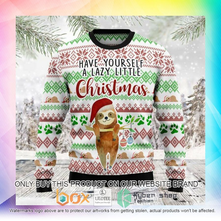 have yourself a lazy christmas sloth ugly christmas sweatshirt 2 69295