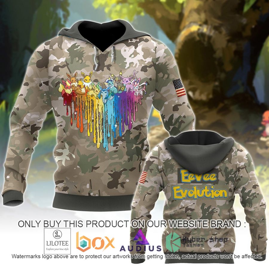 Heart Shape Eevee Evolution Camo Pattern Pokemon Shirt, Hoodie 4 heart shape eevee evolution camo pattern pokemon shirt hoodie 4 91083