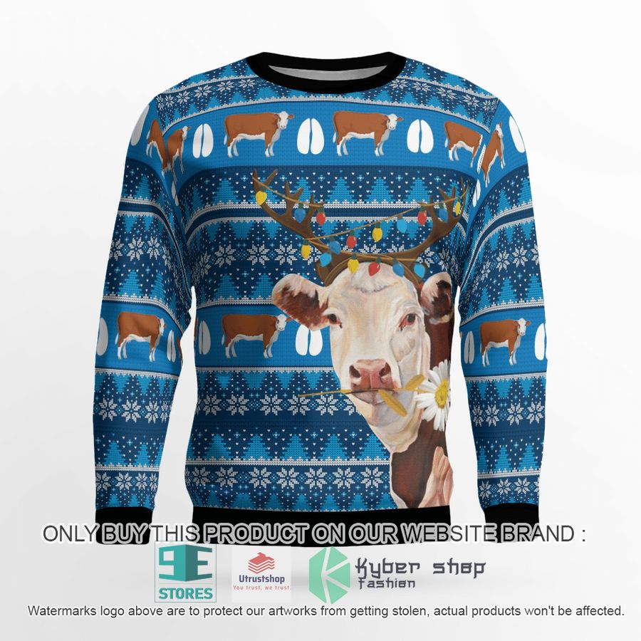 hereford cattle christmas sweater 2 9099