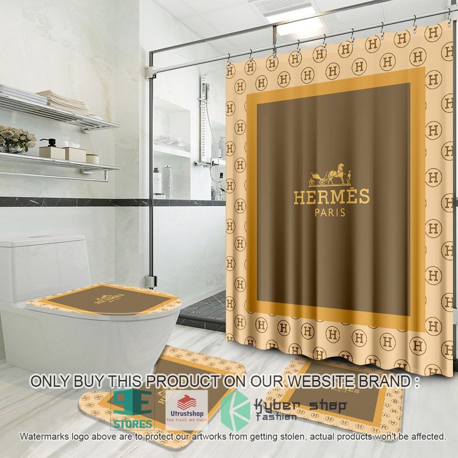 hermes paris logo shower curtain sets 1 39759