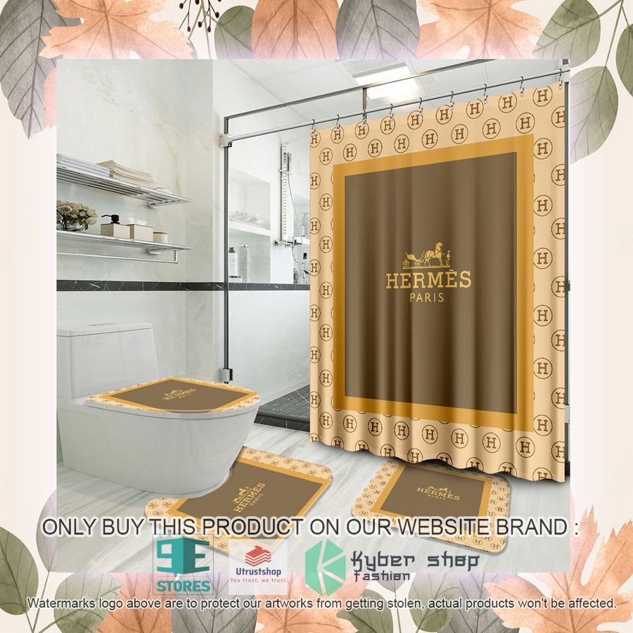 hermes paris logo shower curtain sets 2 21978