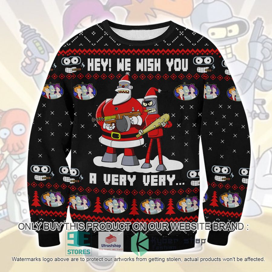 NEW Hey We Wish You a Futurama Ugly Sweater 9 hey we wish you a futurama ugly christmas sweater 1 45267