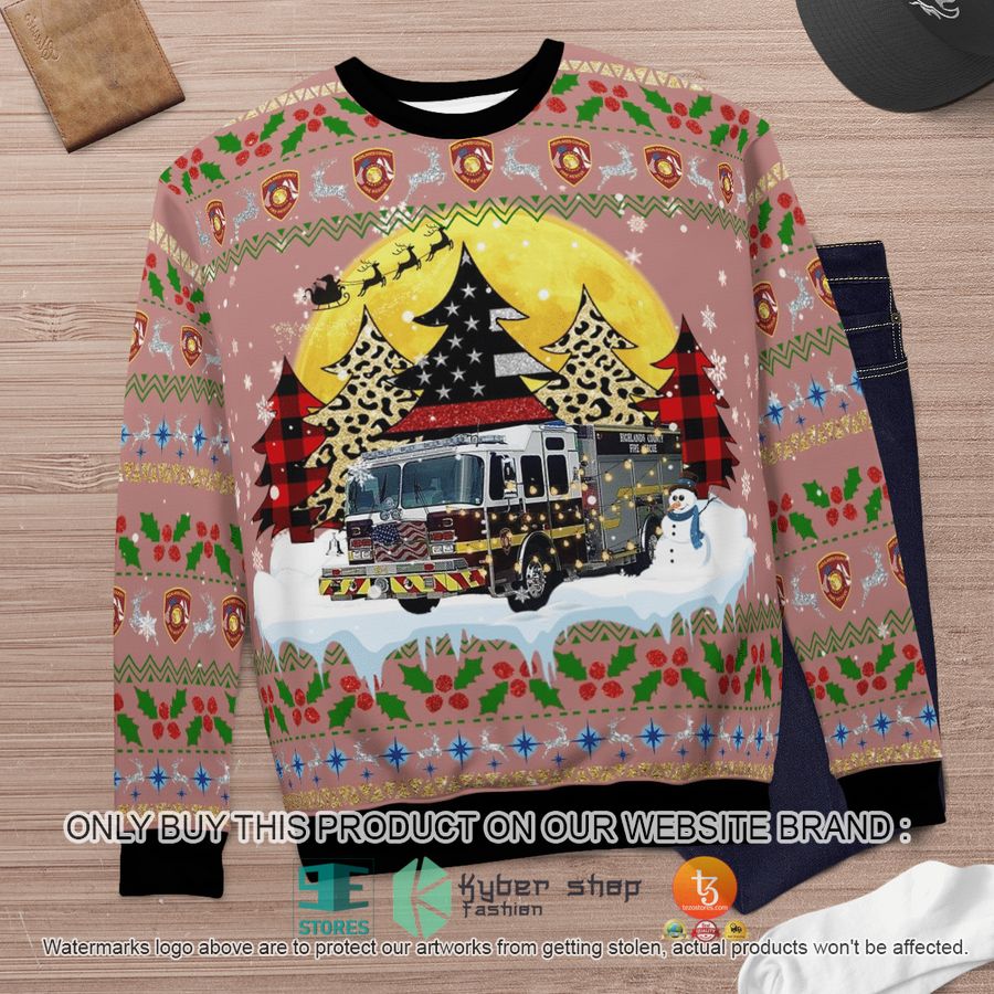 HOT Highlands County Fire Rescue Ugly Christmas Sweater 7 highlands county fire rescue christmas sweater 7 81319