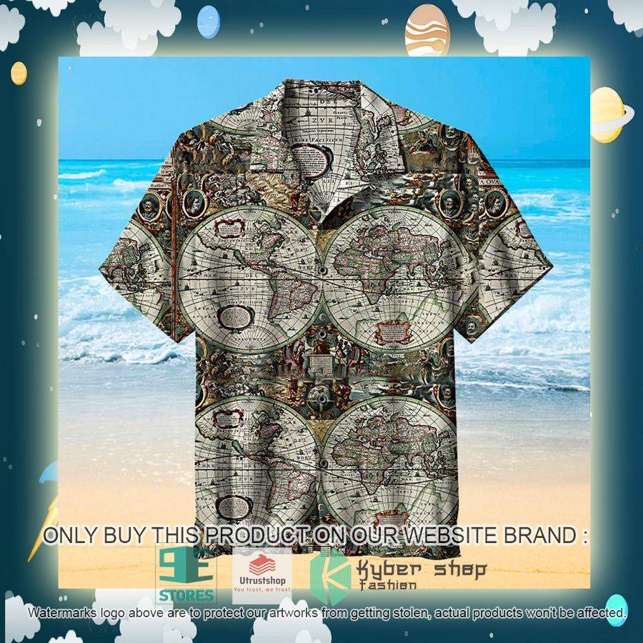 NEW Historical Old World Map Hawaii Shirt 3 historical old world map hawaiian shirt 3 27601
