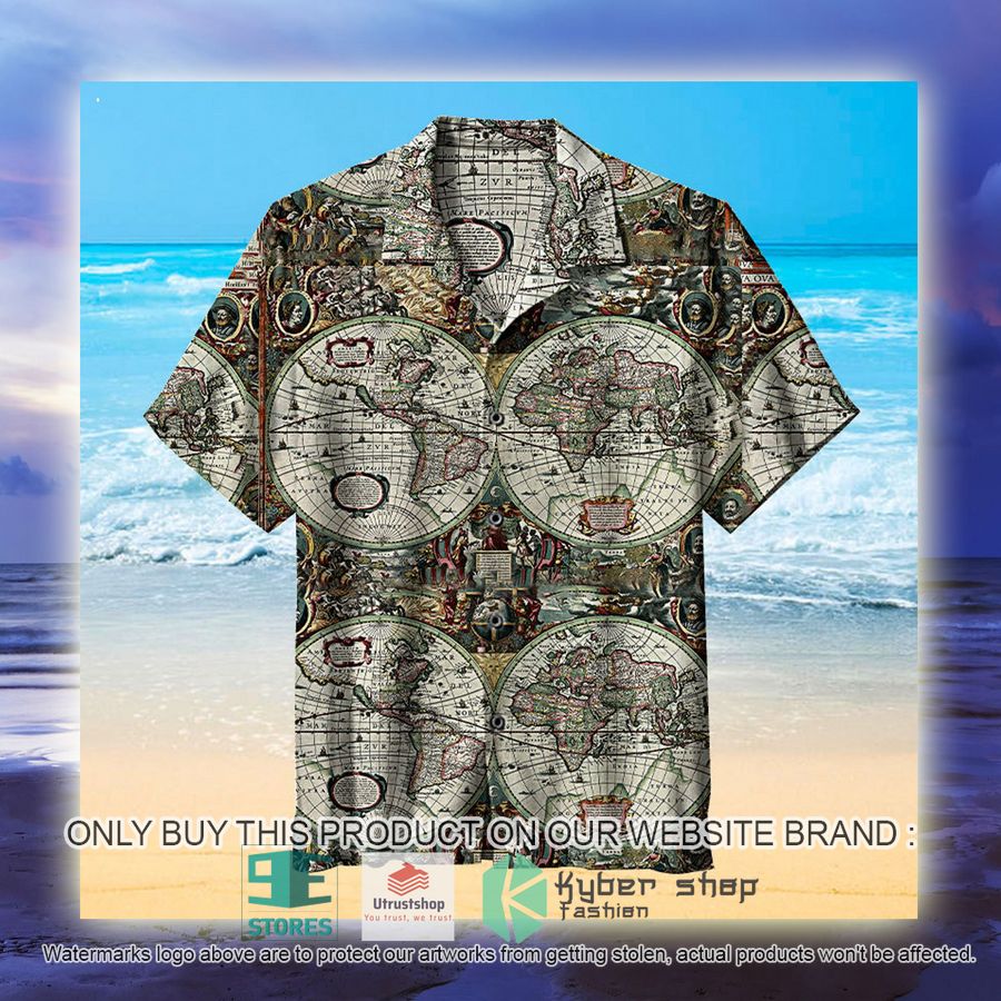 NEW Historical Old World Map Hawaii Shirt 5 historical old world map hawaiian shirt 5 54070