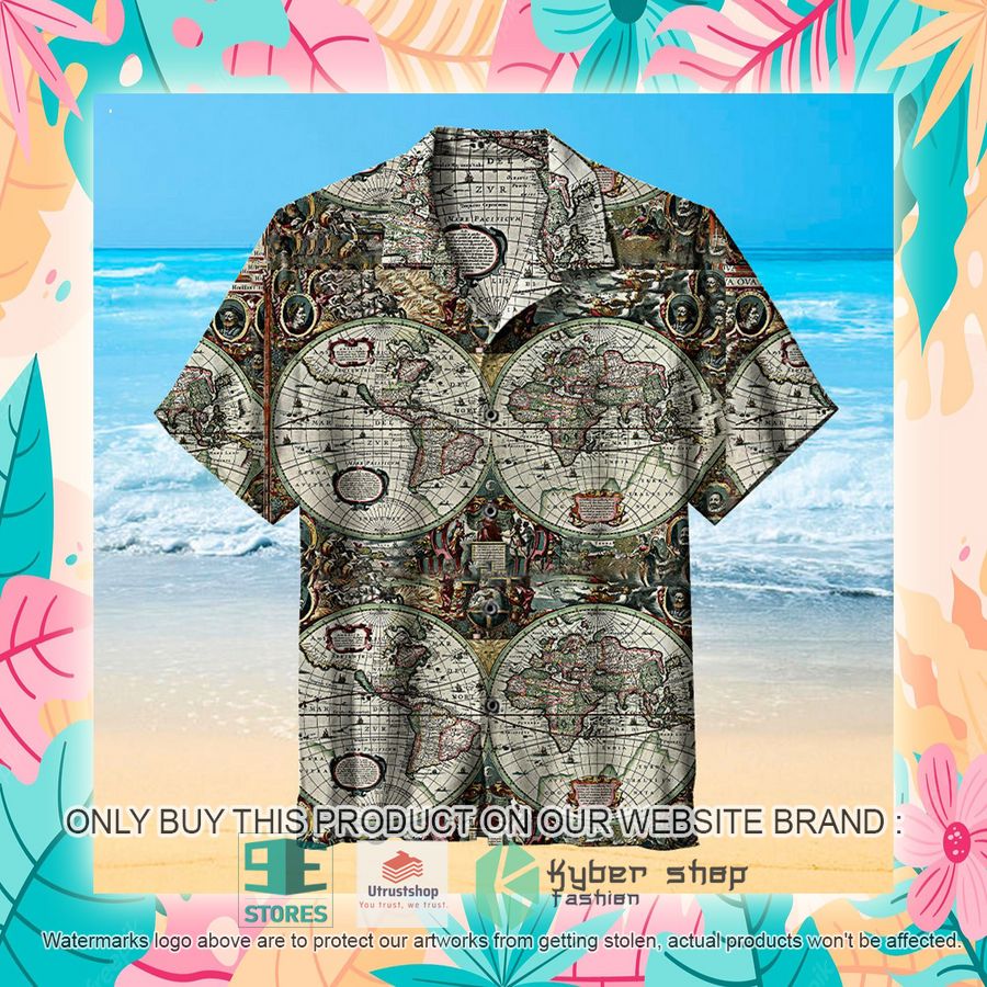 NEW Historical Old World Map Hawaii Shirt 7 historical old world map hawaiian shirt 7 32587