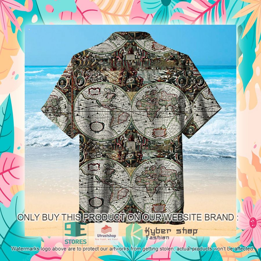 NEW Historical Old World Map Hawaii Shirt 8 historical old world map hawaiian shirt 8 1382