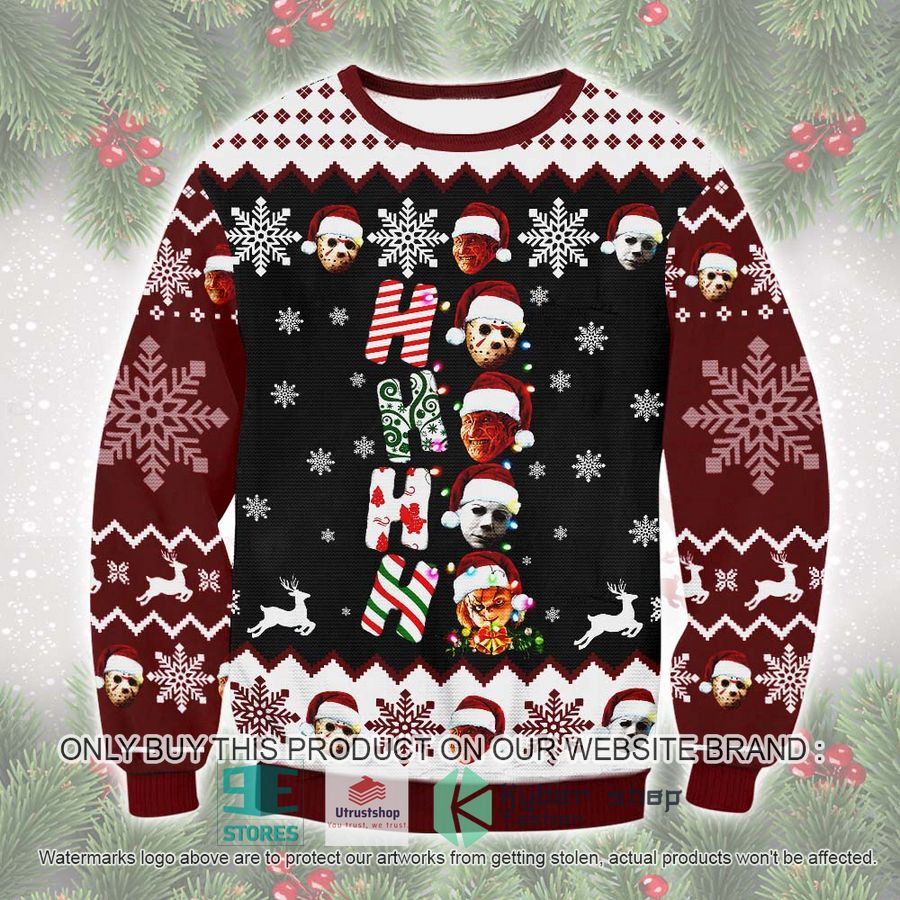 ho ho horror characters ugly christmas sweater 1 87875