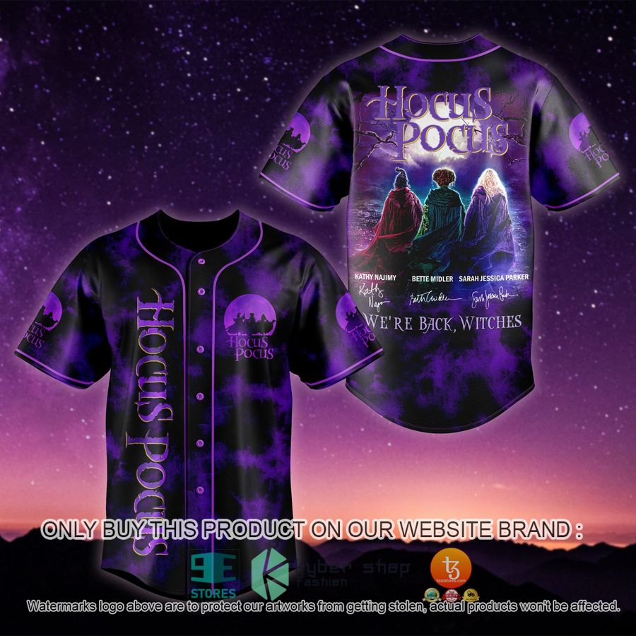 hocus pocus were back witches purple night baseball jersey 1 5940