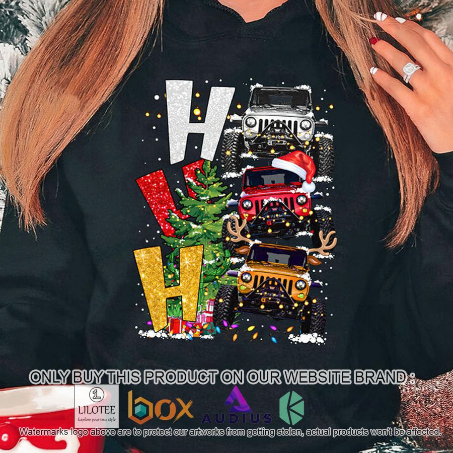 hohoho christmas jeep black 3d hoodie 1 47317