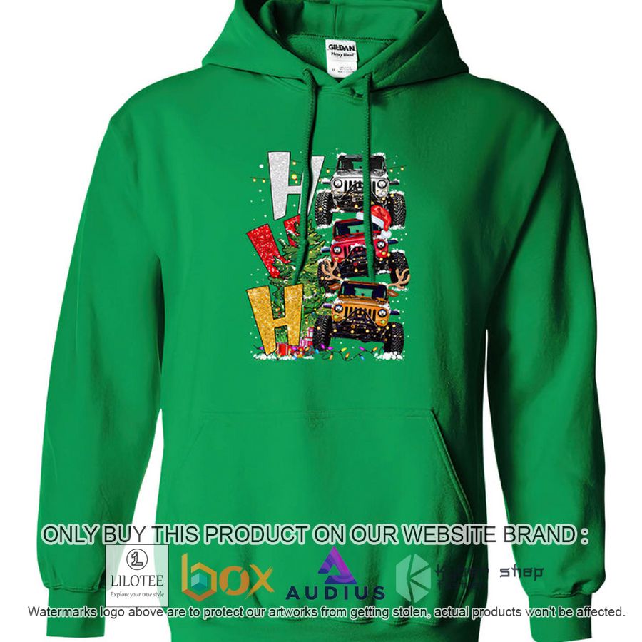 hohoho christmas jeep green 3d hoodie 1 15072