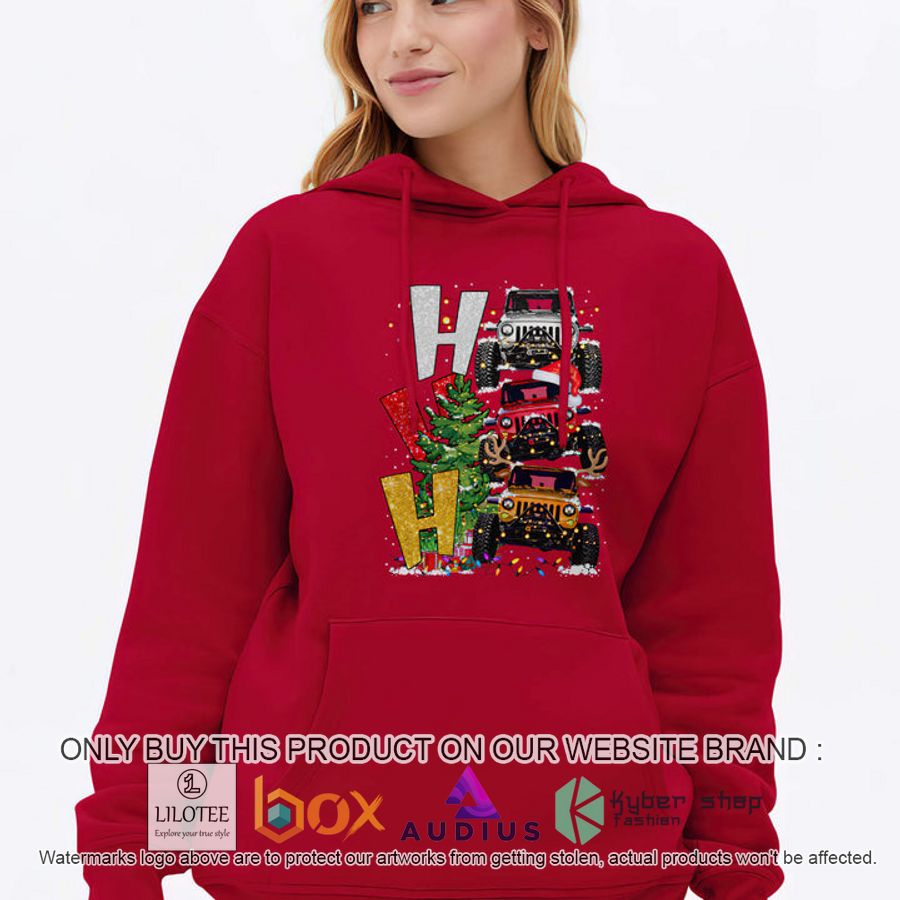 hohoho christmas jeep red 3d hoodie 1 71855
