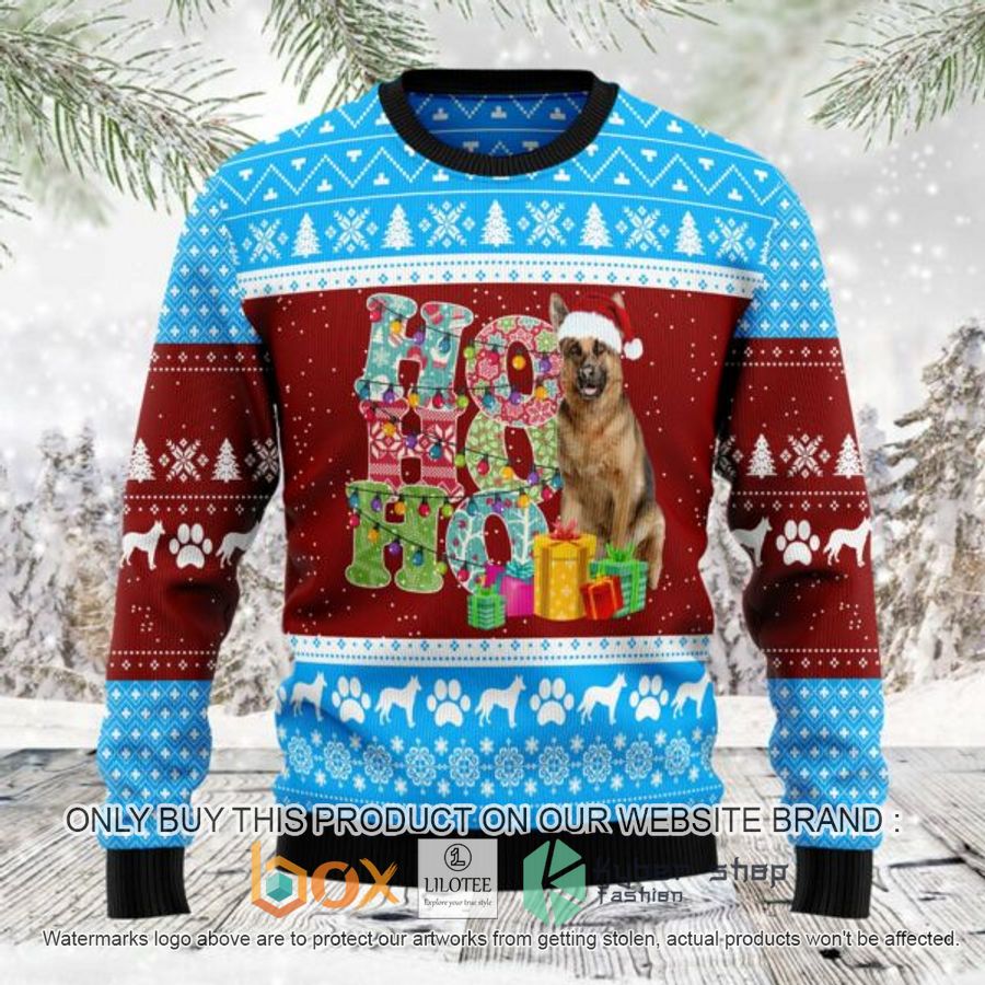 hohoho german shepherd ugly christmas sweatshirt 1 80903