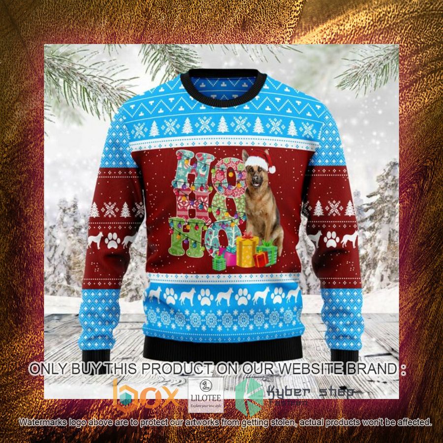 Hohoho German Shepherd Ugly Christmas Sweatshirt 4 hohoho german shepherd ugly christmas sweatshirt 4 99195