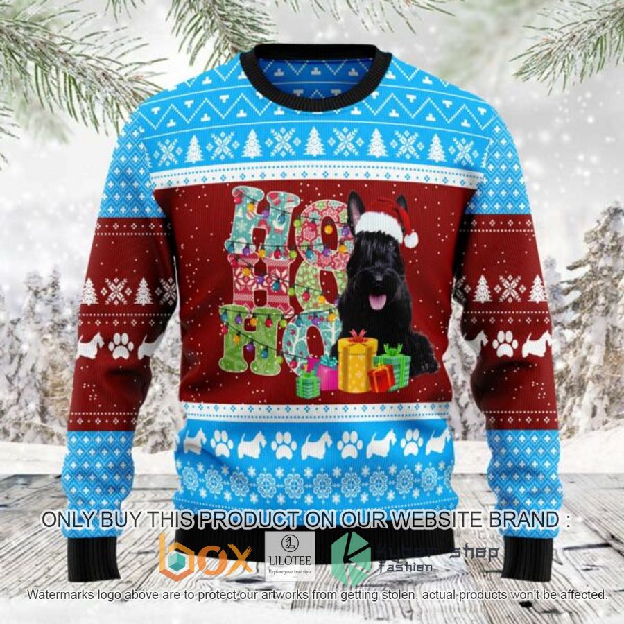 hohoho scottish terrier ugly christmas sweatshirt 1 32952