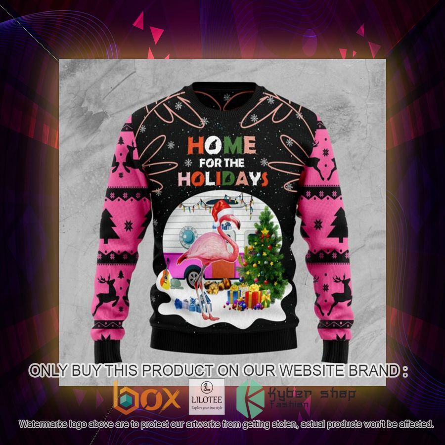 Home For The Holidays Flamingo Ugly Christmas Sweatshirt 3 home for the holidays flamingo ugly christmas sweatshirt 3 66195
