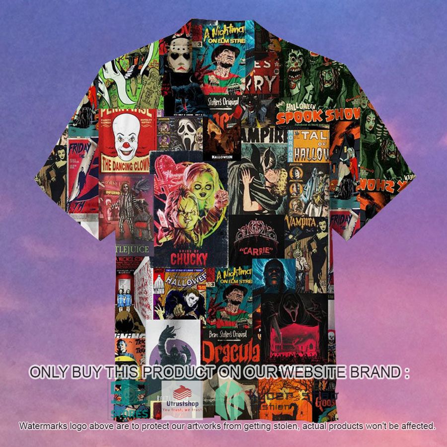 NEW Horror Movie Poster Collage Hawaii Shirt 9 horror movie poster collage hawaiian shirt 1 60518