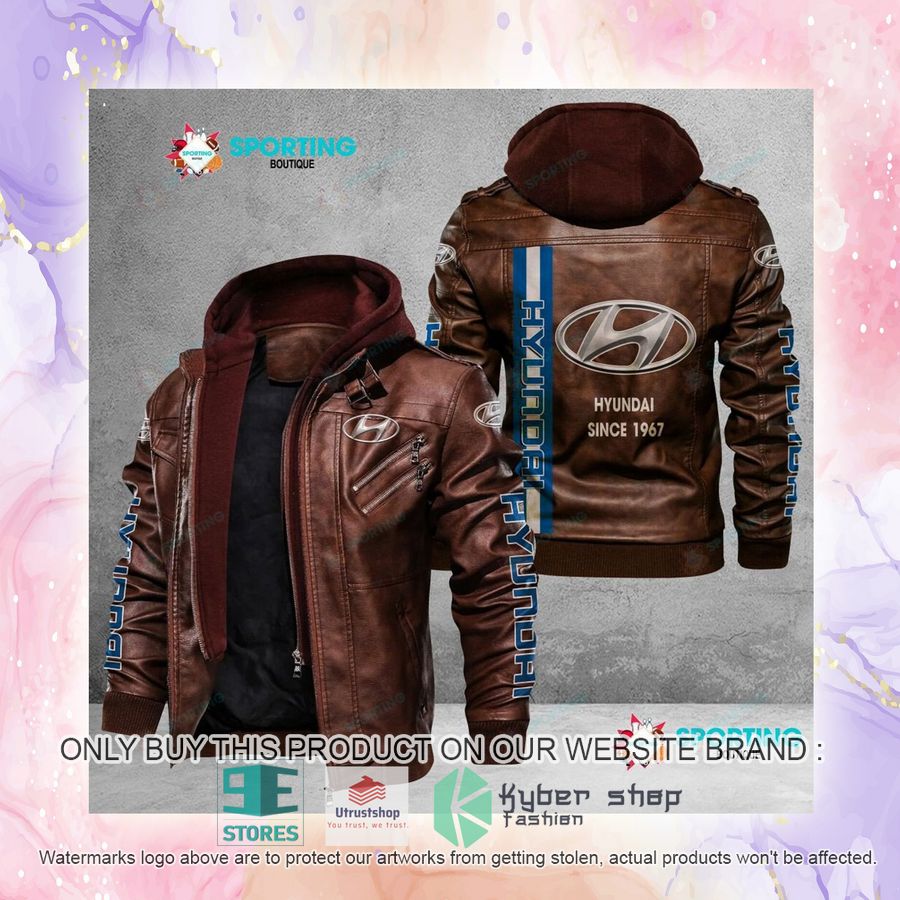 NEW Hyundai Since 1967 Men Leather Jacket 4 hyundai since 1967 leather jacket 4 65597