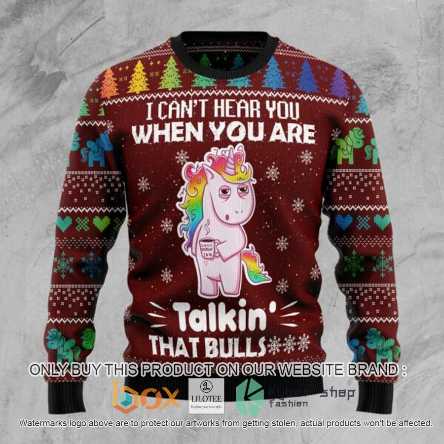 i cant hear you unicorn ugly christmas sweatshirt 1 69061