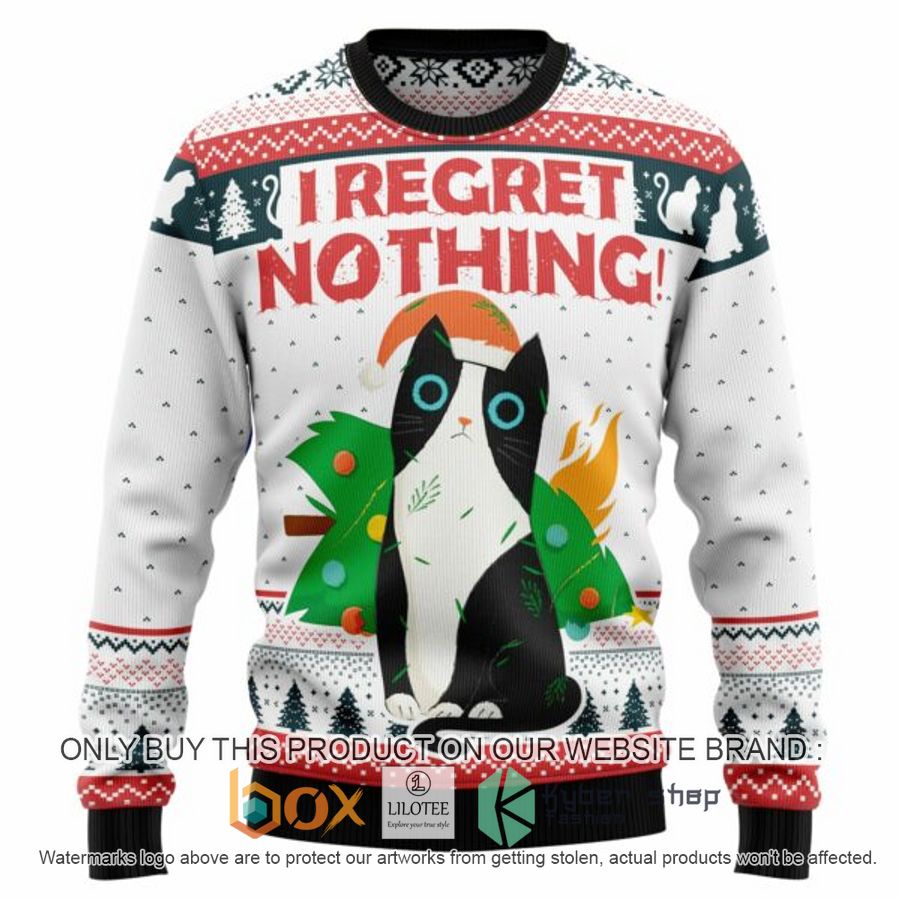 i regret nothing cat ugly christmas sweatshirt 1 67699