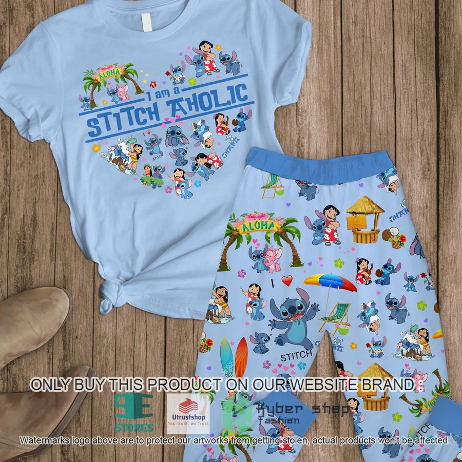 im a stitch aholic heart blue pajamas set 1 59420