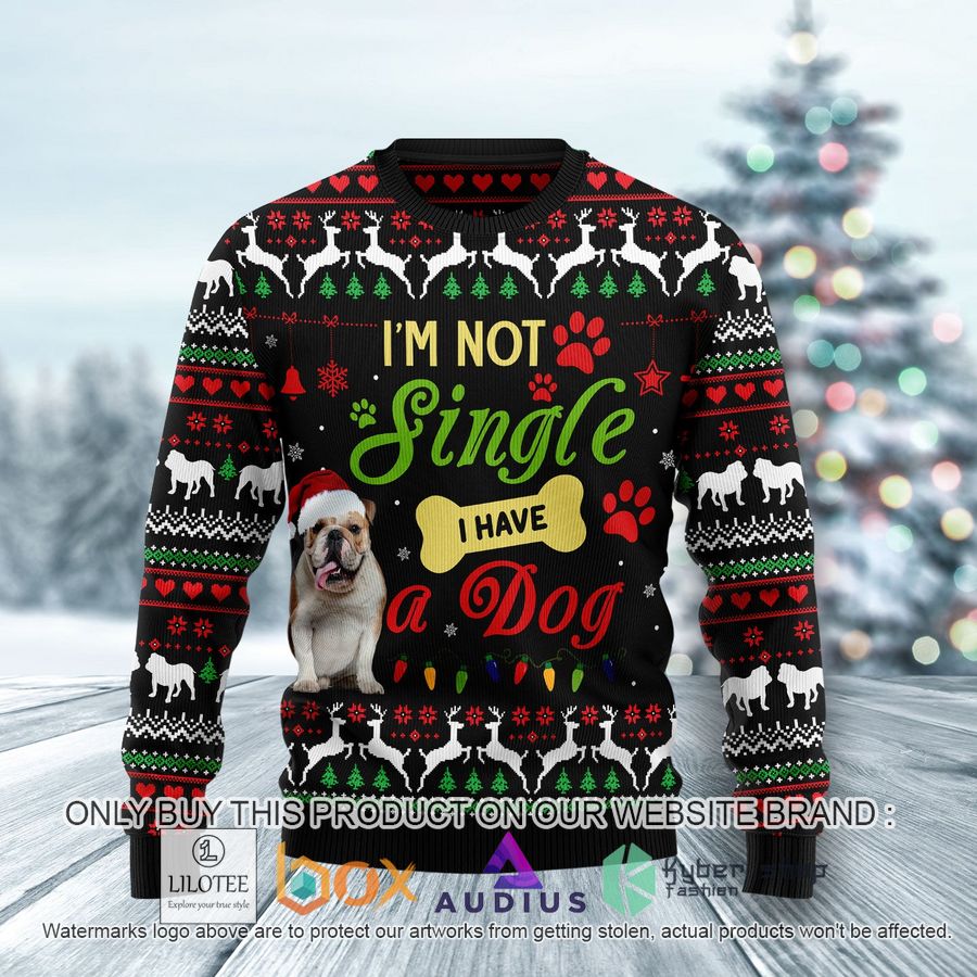 im not single i have a bulldog ugly christmas sweater 1 63371