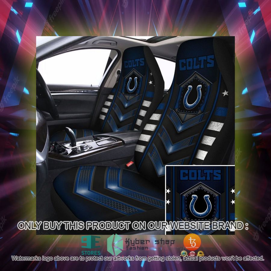 indianapolis colts navy blue black car seat covers 2 94748