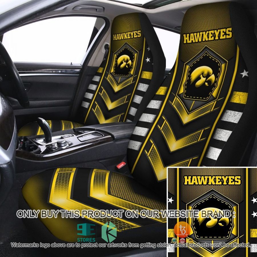iowa hawkeyes electric yellow car seat covers 1 28206