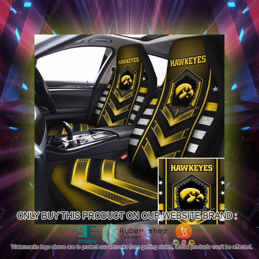 iowa hawkeyes electric yellow car seat covers 2 8143