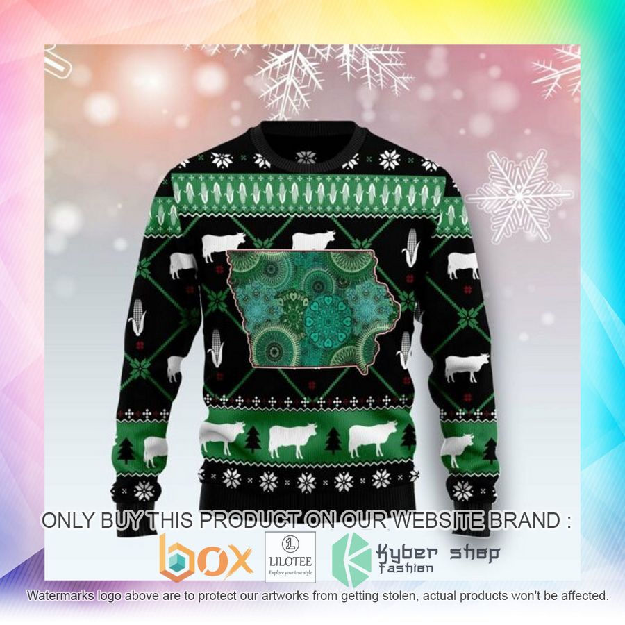 iowa usa symbols pattern ugly christmas sweatshirt 2 93738