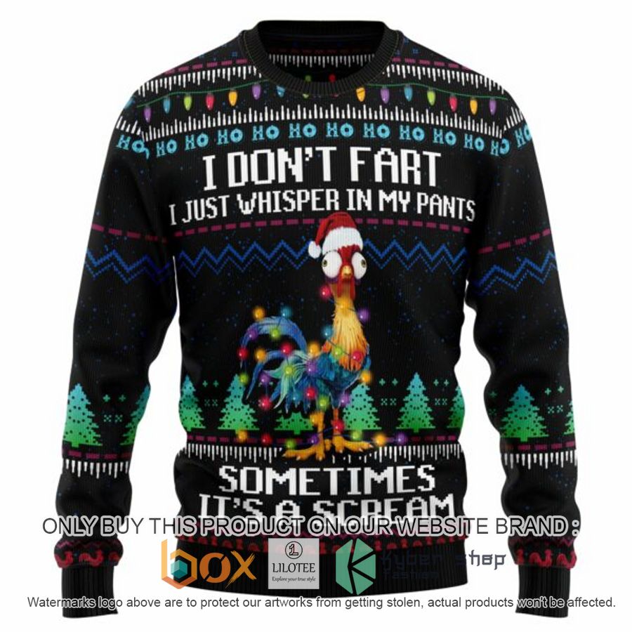its scream chicken ugly christmas sweatshirt 1 72953
