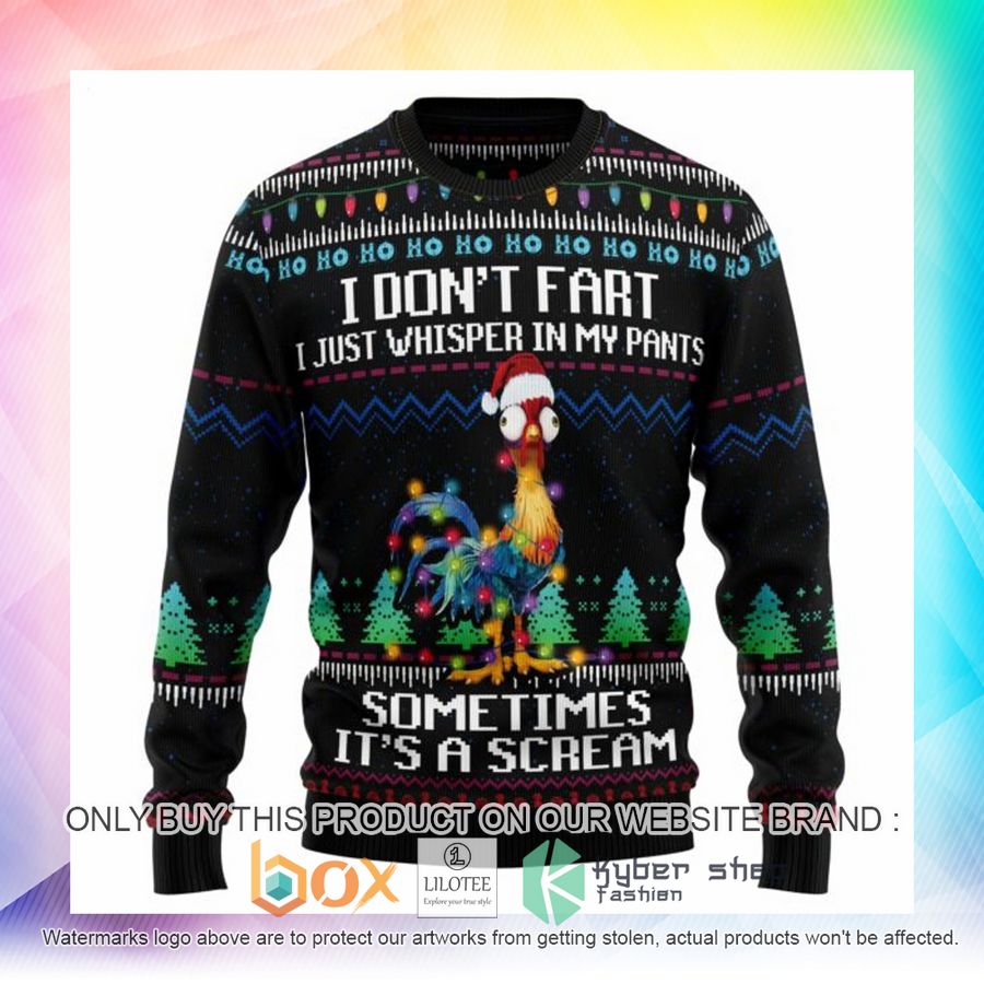 its scream chicken ugly christmas sweatshirt 2 68546