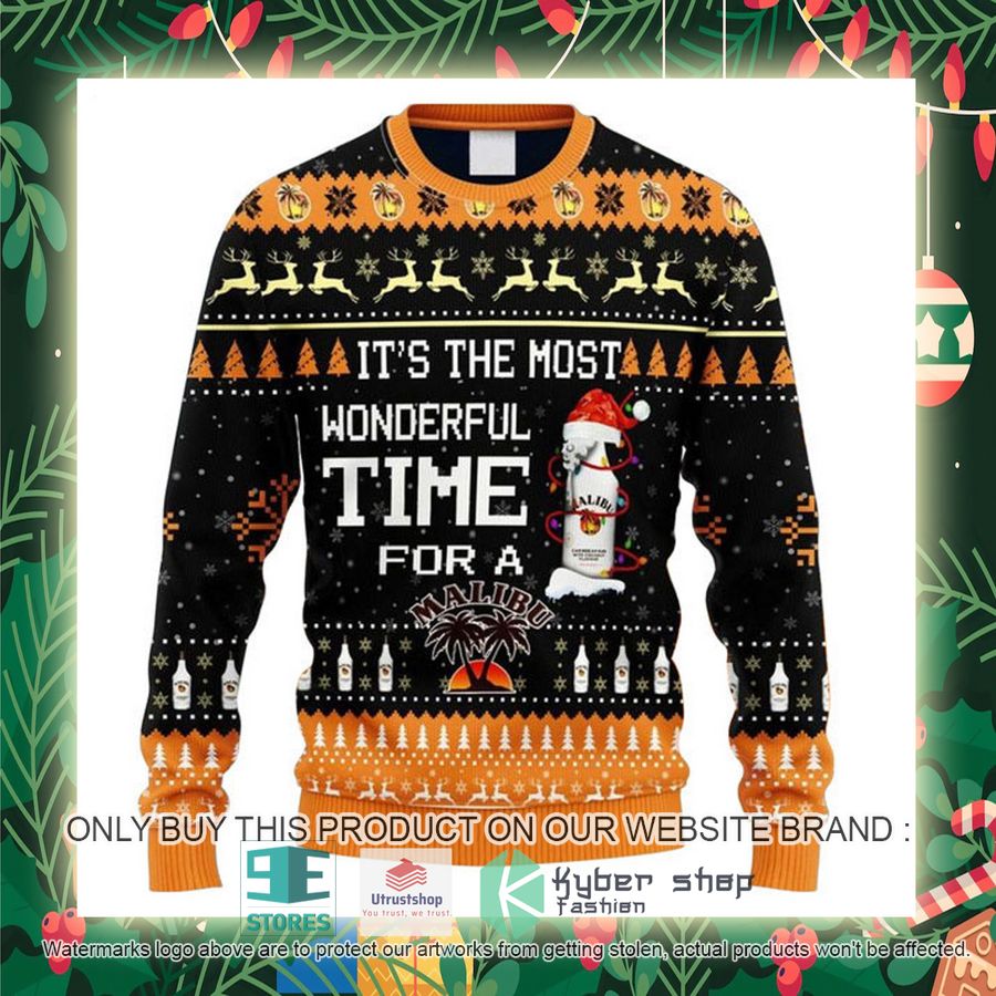 NEW It's The Most Wonderful Time For A Malibu Christmas Ugly Sweater 5 its the most wonderful time for a malibu ugly christmas sweater 5 6791