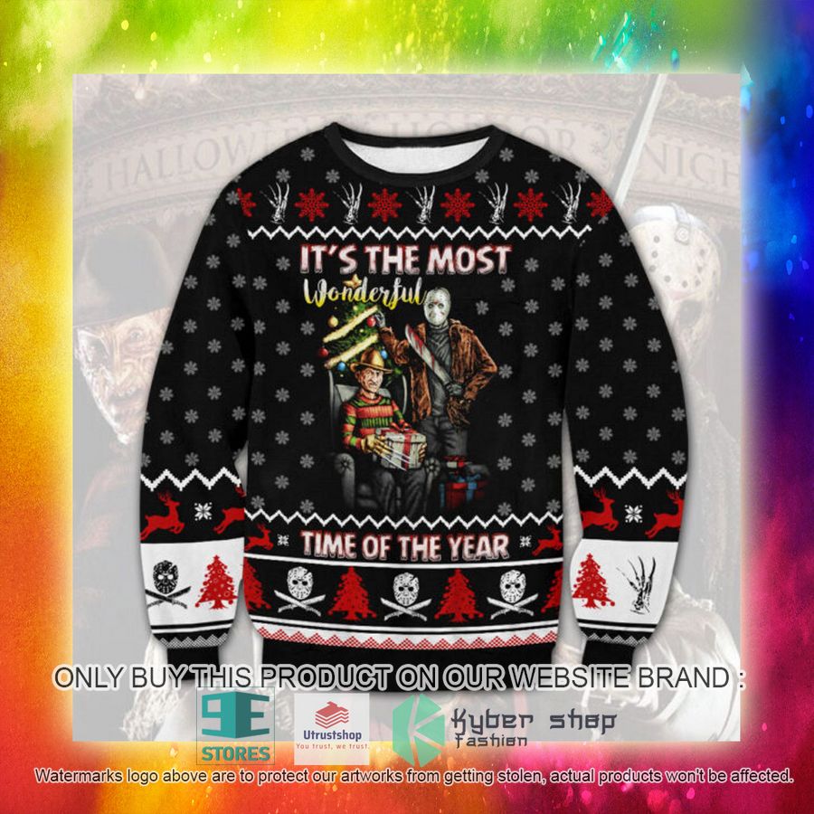 NEW It's The Most Wonderful Time Of The Year black Ugly Sweater 3 its the most wonderful time of the year black ugly christmas sweater 3 16379