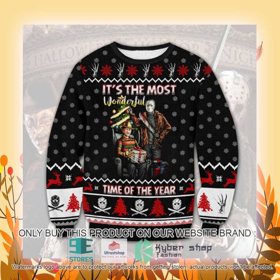 NEW It's The Most Wonderful Time Of The Year black Ugly Sweater 4 its the most wonderful time of the year black ugly christmas sweater 4 77934