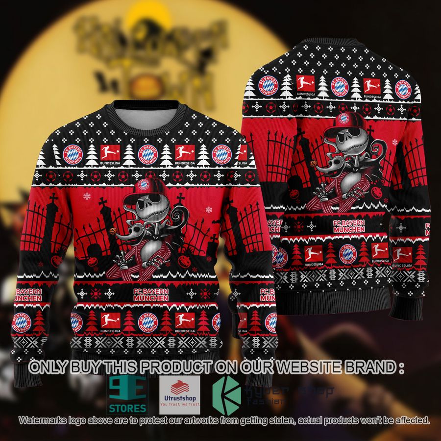 jack skellington bayern munich ugly christmas sweater 1 63068
