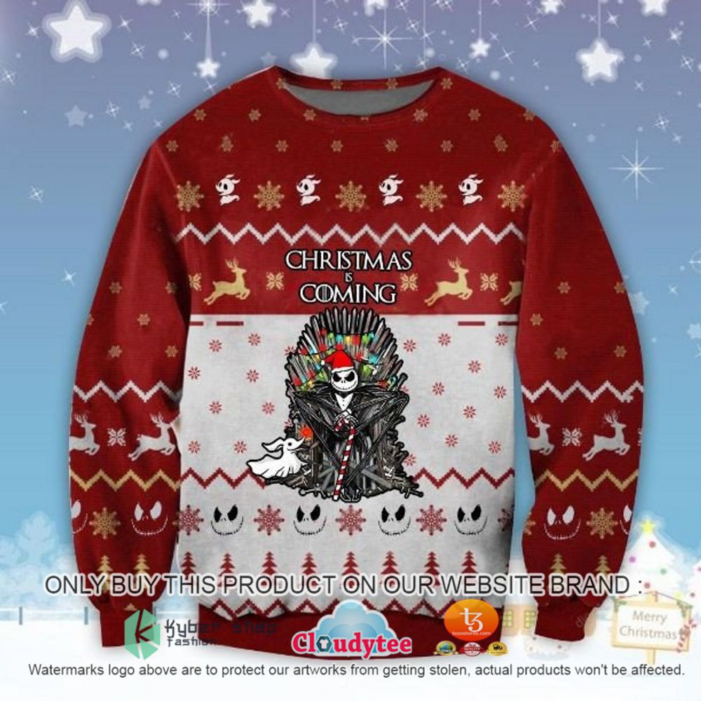 jack skellington christmas is coming ugly sweater 2 42138