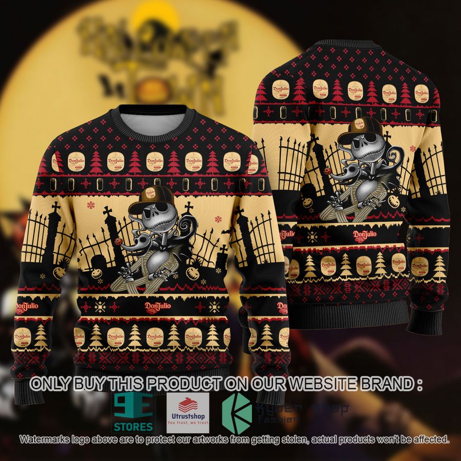 jack skellington don julio ugly christmas sweater 1 40633