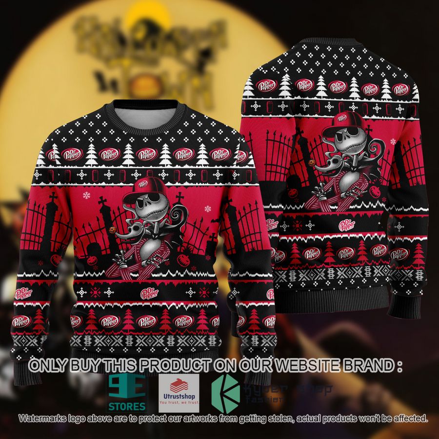 NEW Jack Skellington Dr Pepper Sweatshirt 1 jack skellington dr pepper ugly christmas sweater 1 67624