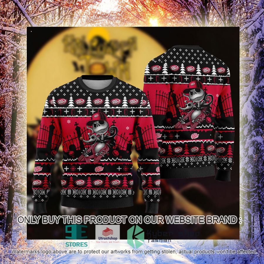 NEW Jack Skellington Dr Pepper Sweatshirt 4 jack skellington dr pepper ugly christmas sweater 4 26640