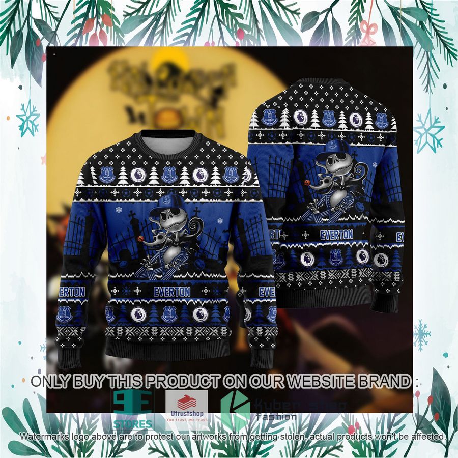 NEW Jack Skellington Everton Sweatshirt 3 jack skellington everton ugly christmas sweater 3 68312