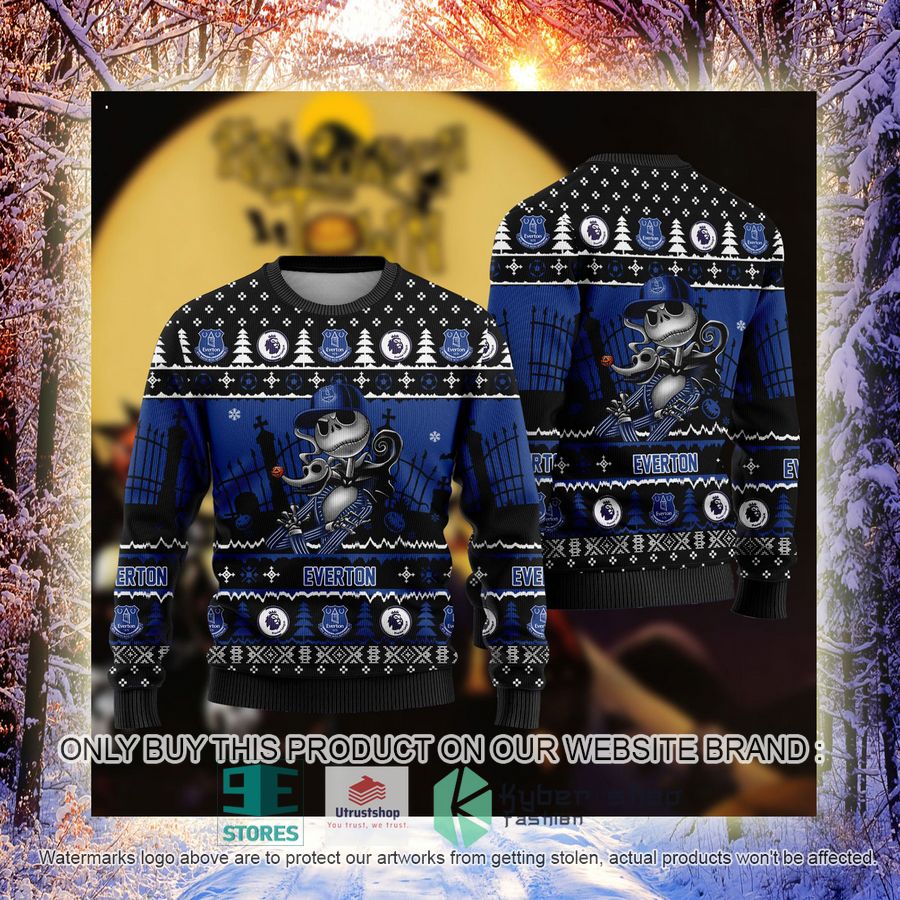NEW Jack Skellington Everton Sweatshirt 4 jack skellington everton ugly christmas sweater 4 44258