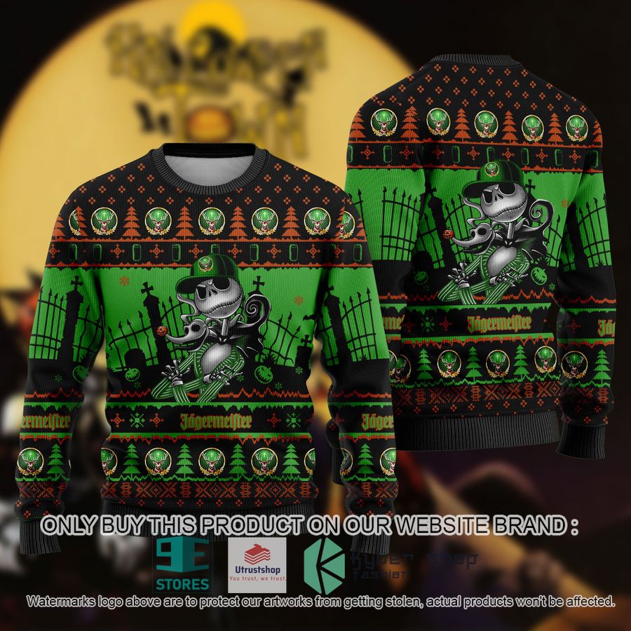 NEW Jack Skellington Jagermeister Sweatshirt 9 jack skellington jagermeister ugly christmas sweater 1 94946