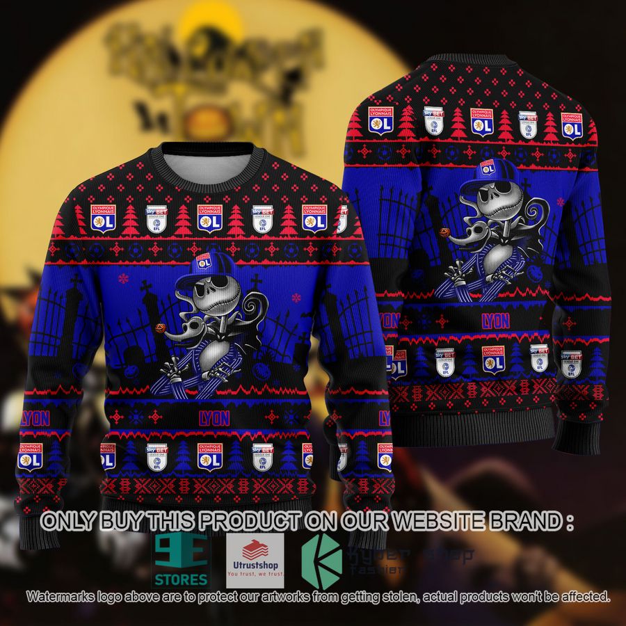 NEW Jack Skellington Lyon Sweatshirt 1 jack skellington lyon ugly christmas sweater 1 1975