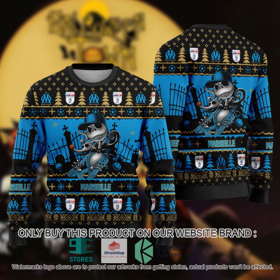 NEW Jack Skellington Marseille Sweatshirt 8 jack skellington marseille ugly christmas sweater 1 70824